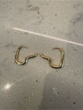 Gold Chunky Square Hoop Earrings - Women Jewelry